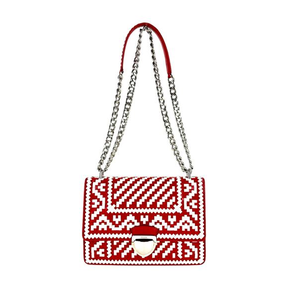 Prada Madras Leather Woven Crossbody Bag - Picture 1 of 10
